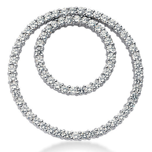 2.5mm Round Brilliant Moissanite Circle Eternity Pendant, 4.5ct, 40mm