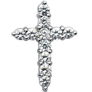 3.5mm Round Brilliant Moissanite Cross Pendant, 1.65ct, 26x19mm