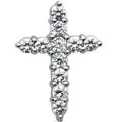 3.5mm Round Brilliant Moissanite Cross Pendant, 1.65ct, 26x19mm