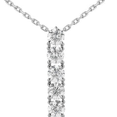 3.5mm Round Brilliant Moissanite 5-Stone Line Pendant