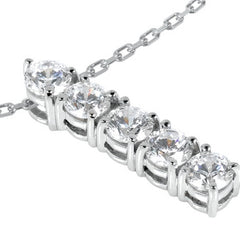 3.5mm Round Brilliant Moissanite 5-Stone Line Pendant
