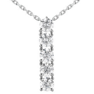 3.5mm Round Brilliant Moissanite 5-Stone Line Pendant
