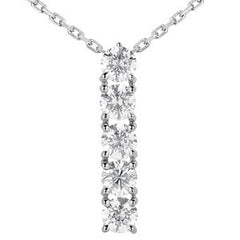 3.5mm Round Brilliant Moissanite 5-Stone Line Pendant
