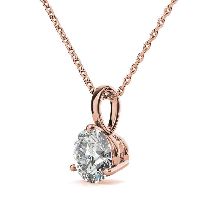3-Prong Basket Round Brilliant Moissanite Solitaire Pendant