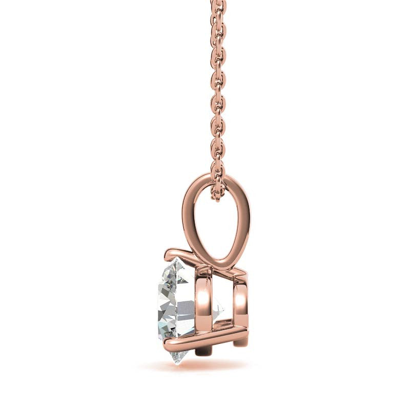 3-Prong Basket Round Brilliant Moissanite Solitaire Pendant