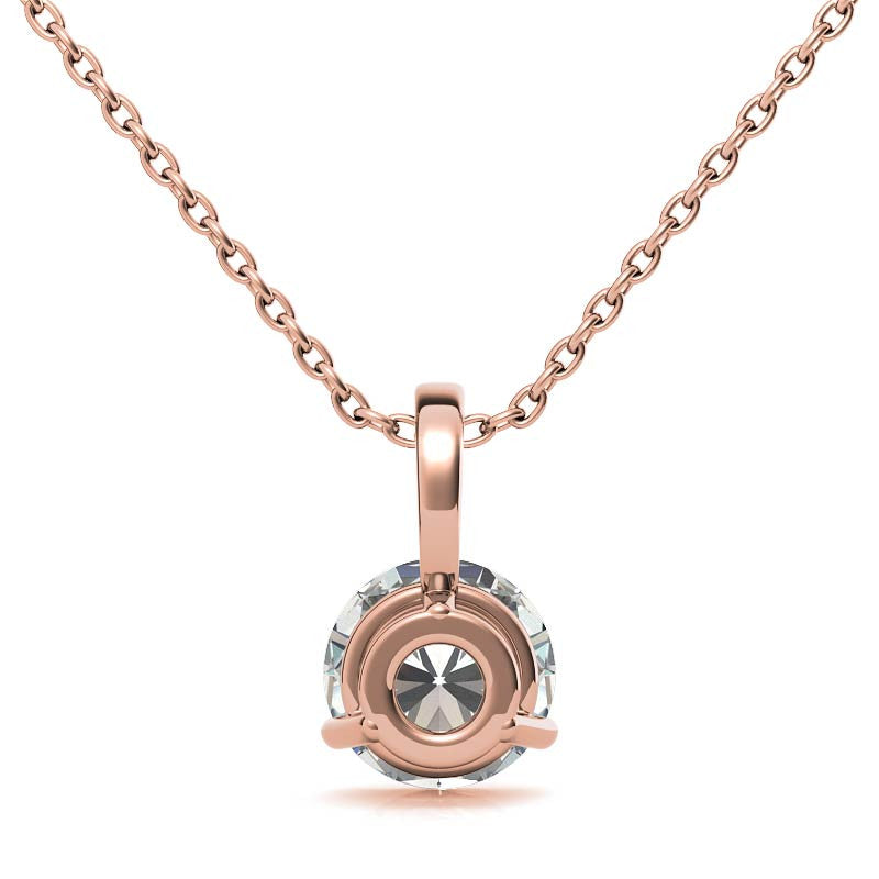 3-Prong Basket Round Brilliant Moissanite Solitaire Pendant