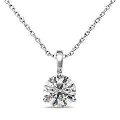 3-Prong Basket Round Brilliant Moissanite Solitaire Pendant