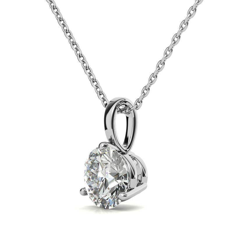 3-Prong Basket Round Brilliant Moissanite Solitaire Pendant