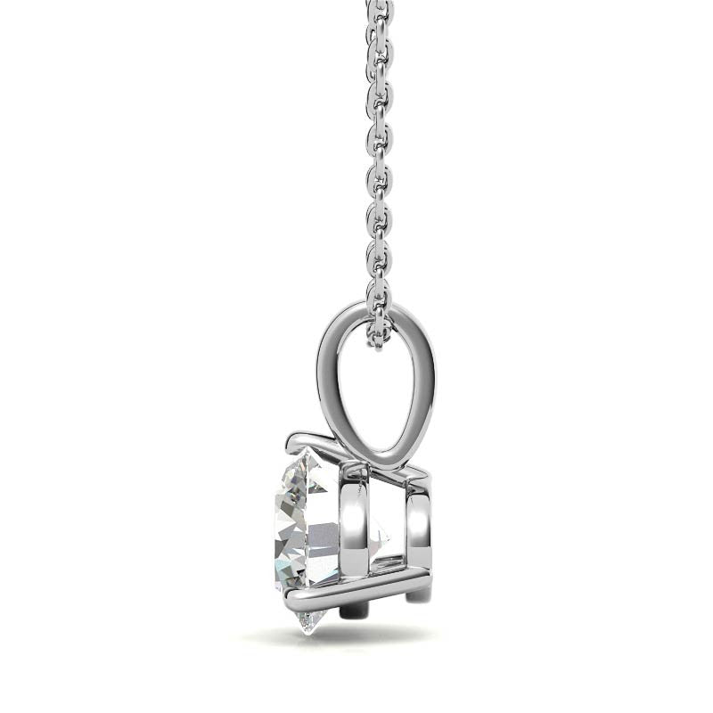 3-Prong Basket Round Brilliant Moissanite Solitaire Pendant