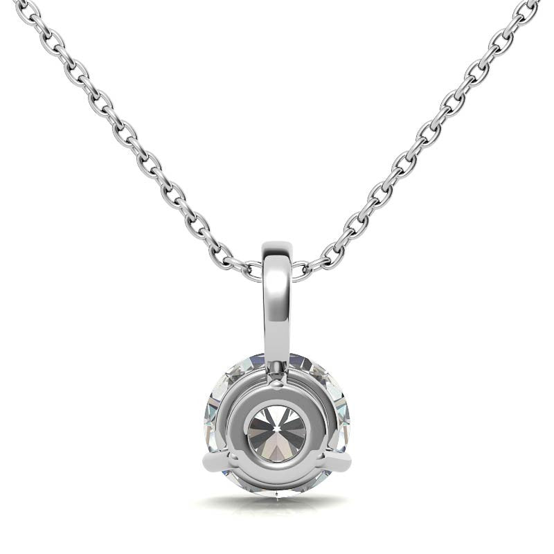 3-Prong Basket Round Brilliant Moissanite Solitaire Pendant