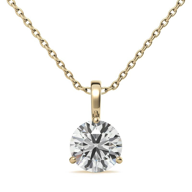3-Prong Basket Round Brilliant Moissanite Solitaire Pendant