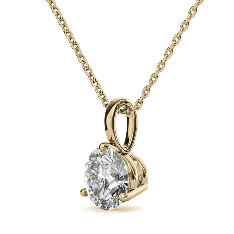 3-Prong Basket Round Brilliant Moissanite Solitaire Pendant