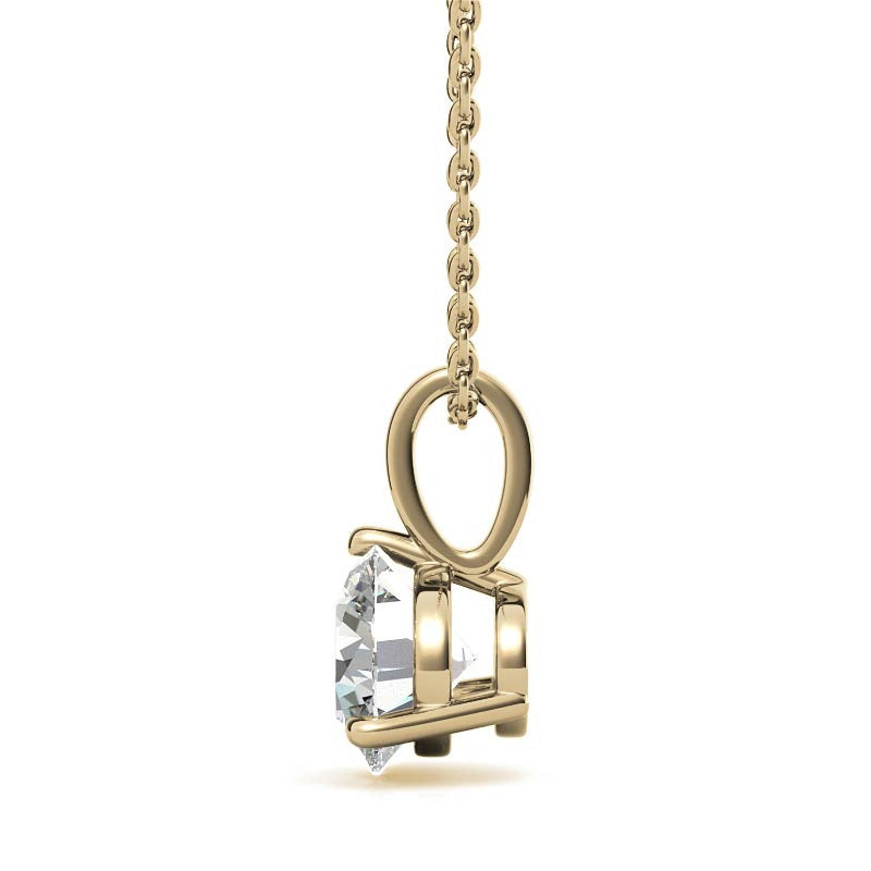 3-Prong Basket Round Brilliant Moissanite Solitaire Pendant