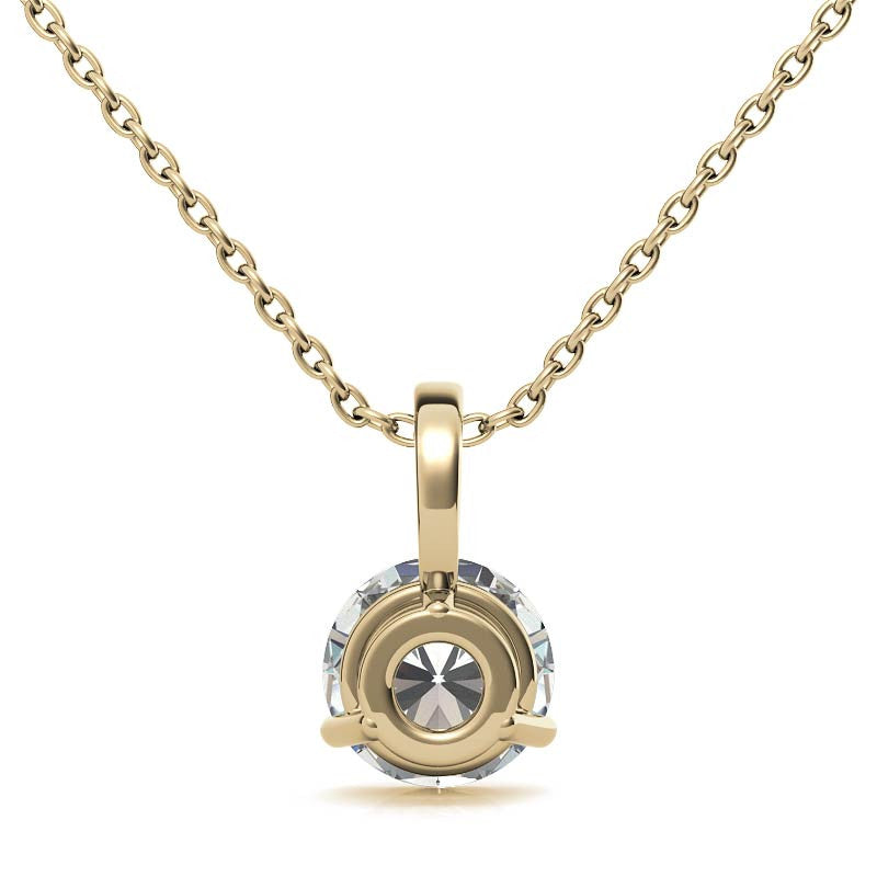 3-Prong Basket Round Brilliant Moissanite Solitaire Pendant