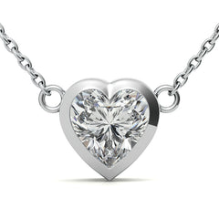 Heart Moissanite Solitaire Necklace with Chain