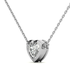 Heart Moissanite Solitaire Necklace with Chain