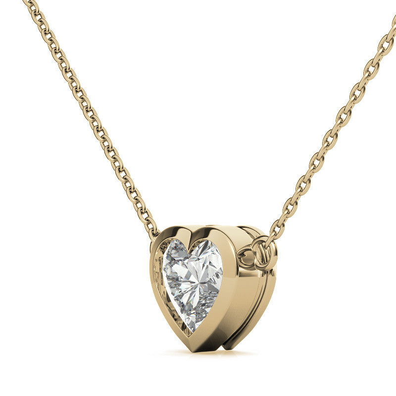 Heart Moissanite Solitaire Necklace with Chain