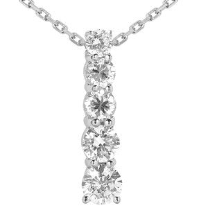 Round Brilliant Moissanite Journey Pendant, 2.5ct
