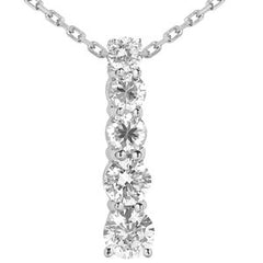 Round Brilliant Moissanite Journey Pendant, 3.2ct