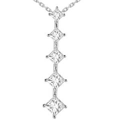 Princess cut Moissanite Journey Pendant, 2.3ct