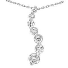 Round Brilliant Moissanite Curved Journey Pendant, 4.0ct