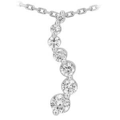 Round Brilliant Moissanite Curved Journey Pendant, 2.3ct