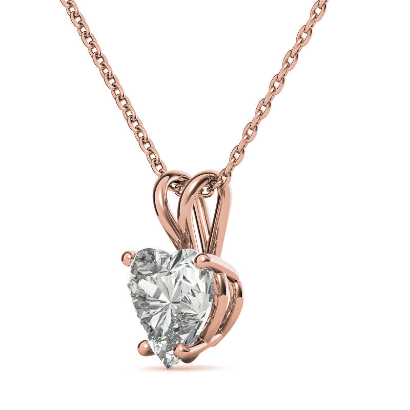 Heart Moissanite Solitaire Pendant; 14k withY