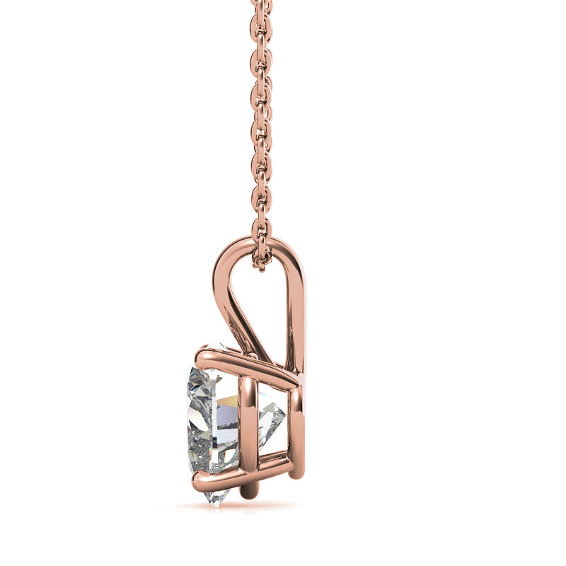 Heart Moissanite Solitaire Pendant; 14k withY