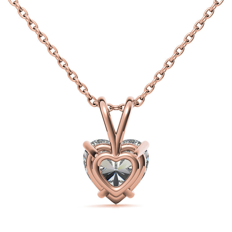 Heart Moissanite Solitaire Pendant; 14k withY