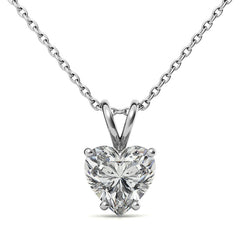 Heart Moissanite Solitaire Pendant; 14k withY
