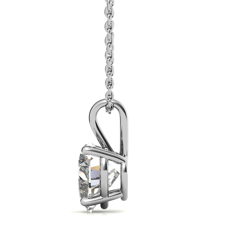Heart Moissanite Solitaire Pendant; 14k withY