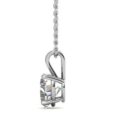 Heart Moissanite Solitaire Pendant; 14k withY