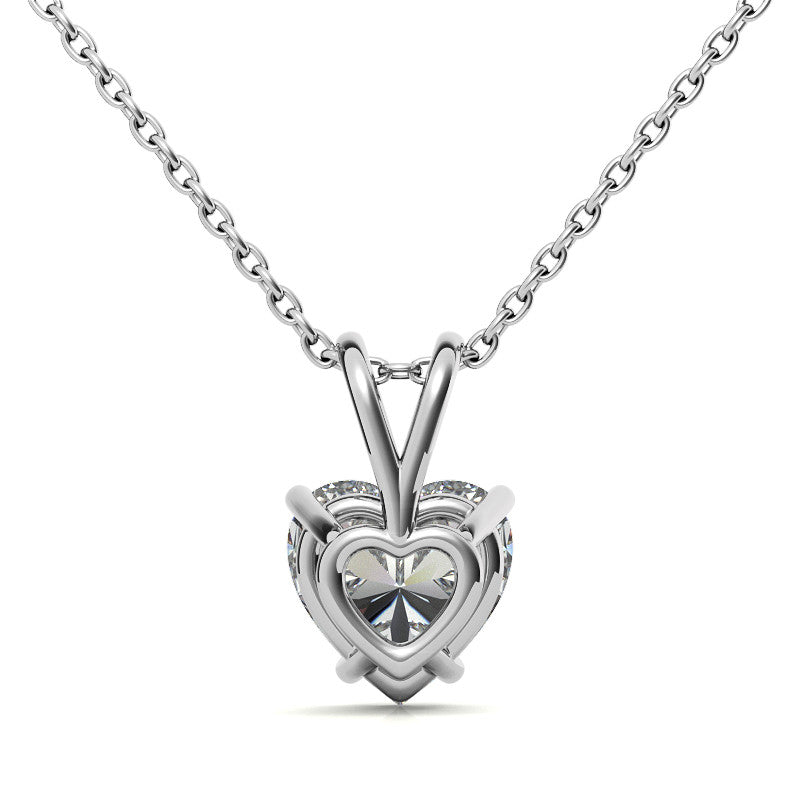 Heart Moissanite Solitaire Pendant; 14k withY