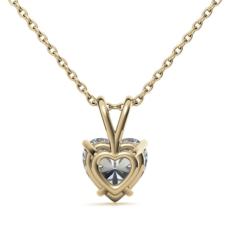 Heart Moissanite Solitaire Pendant; 14k withY