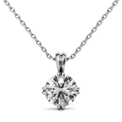 Round Brilliant Moissanite Twin-Prong Solitaire Pendant