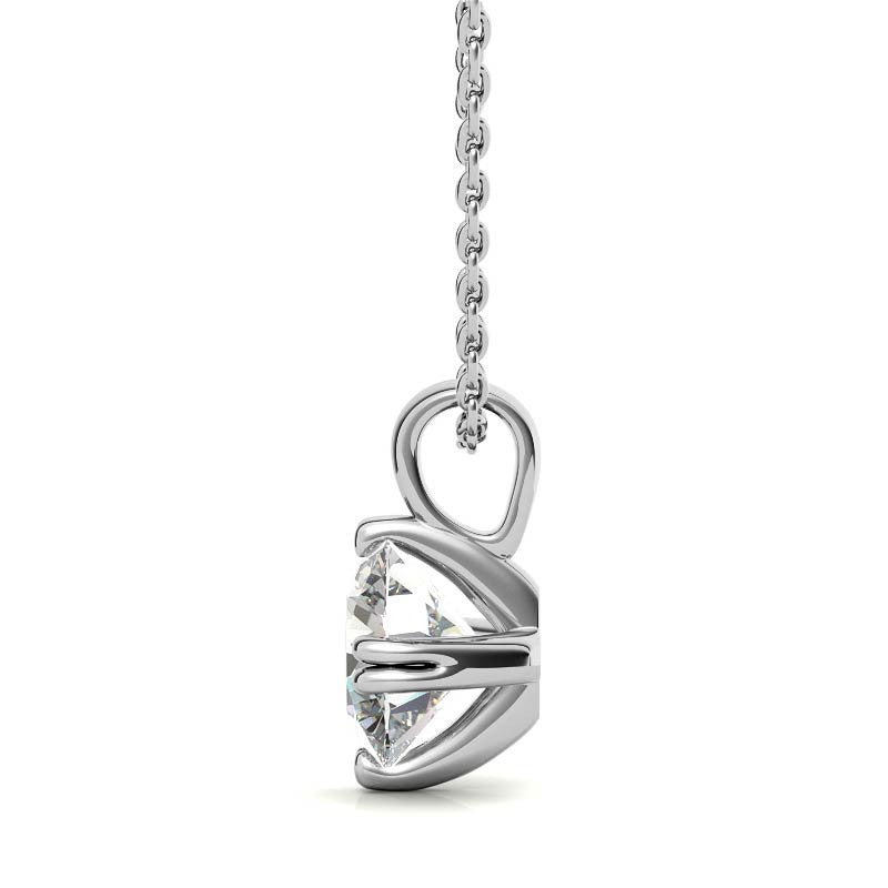 Round Brilliant Moissanite Twin-Prong Solitaire Pendant