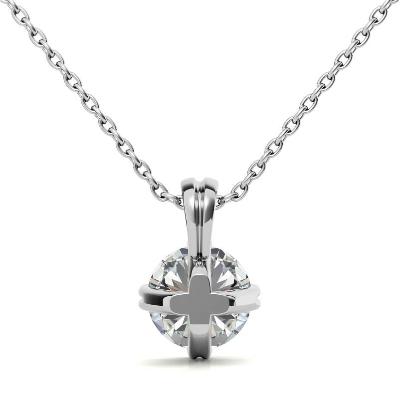 Round Brilliant Moissanite Twin-Prong Solitaire Pendant