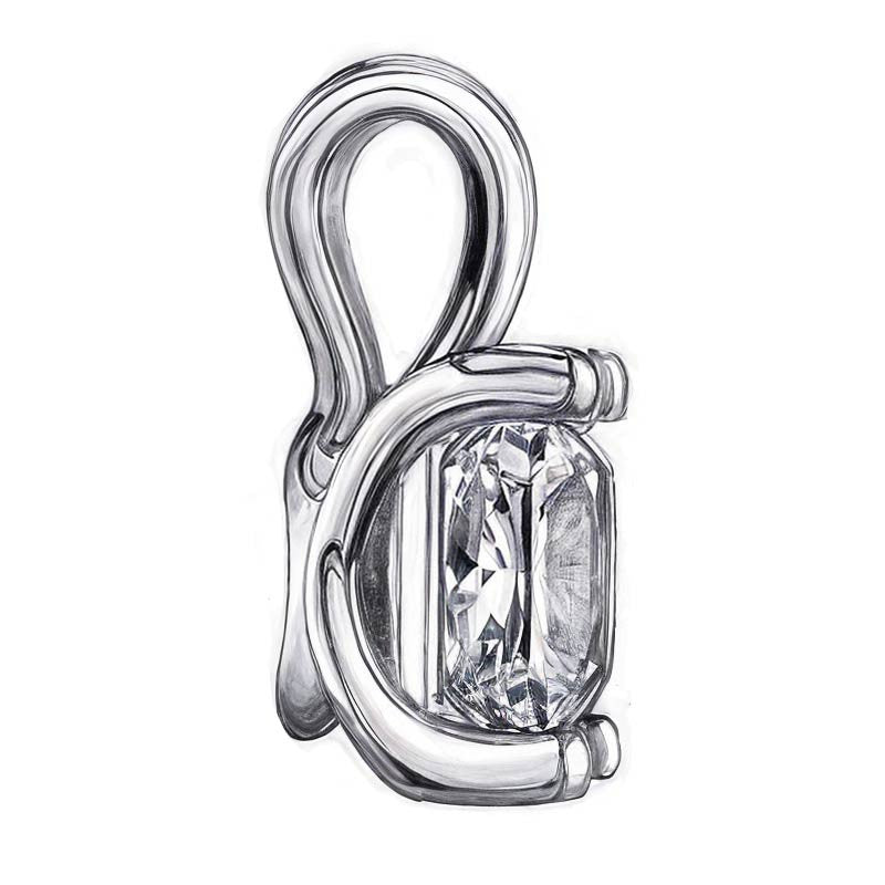 Princess Trellis Lucern Moissanite Solitaire Pendant