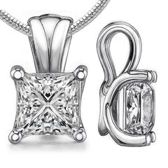 Princess Trellis Lucern Moissanite Solitaire Pendant