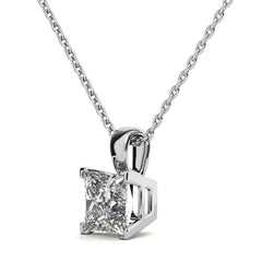 Princess cut Moissanite V-Prong Solitaire Pendant