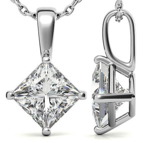Princess cut Moissanite Solitaire Pendant