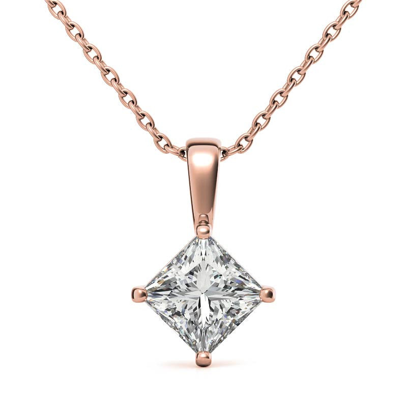 Princess cut Moissanite Solitaire Pendant