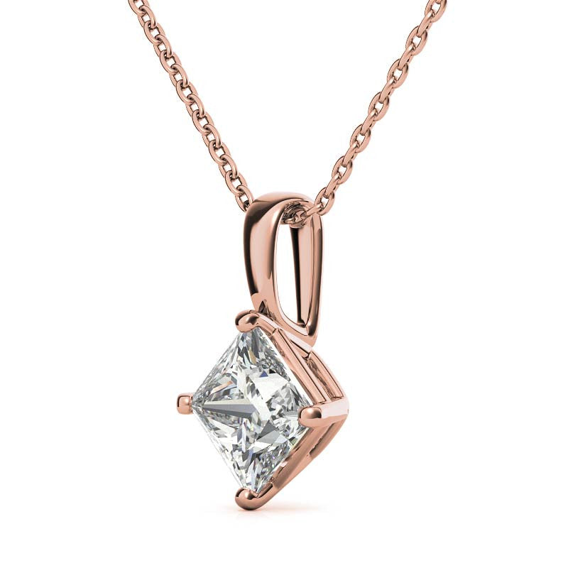 Princess cut Moissanite Solitaire Pendant