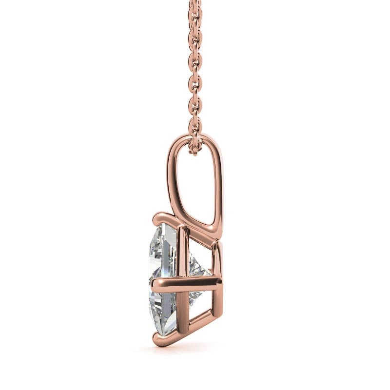Princess cut Moissanite Solitaire Pendant