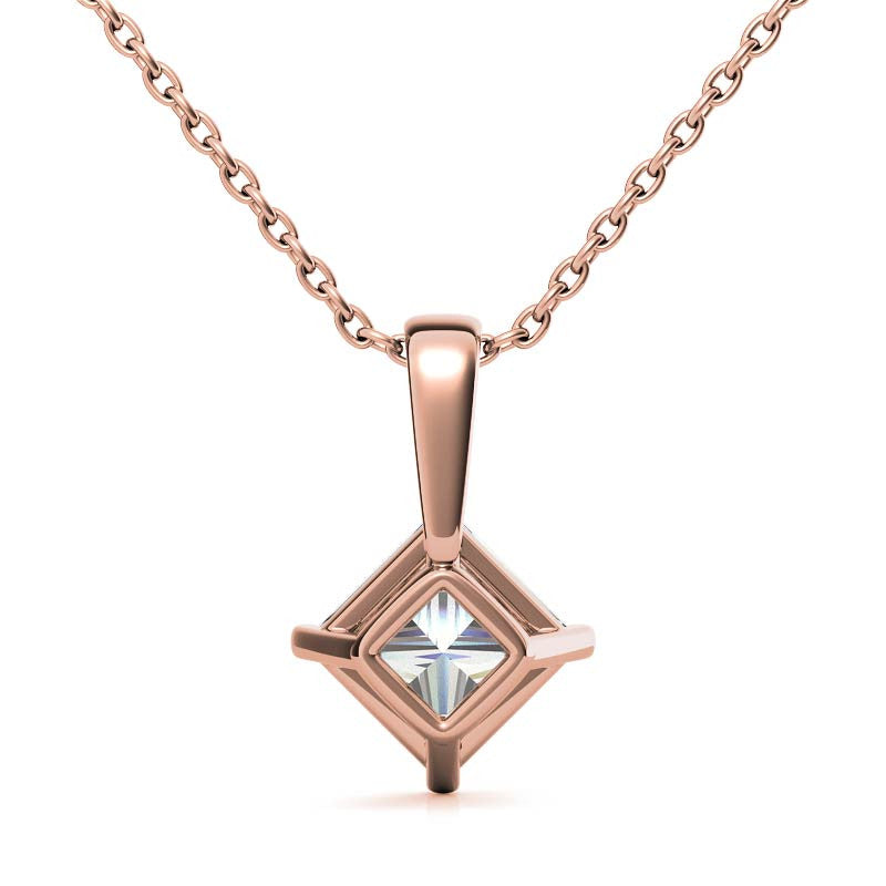 Princess cut Moissanite Solitaire Pendant