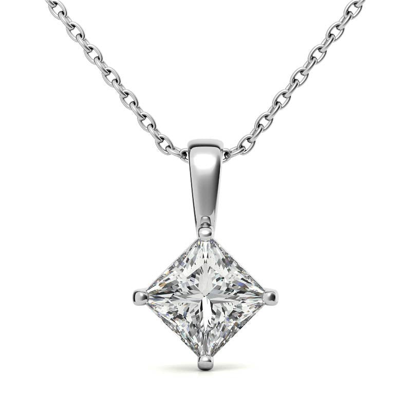 Princess cut Moissanite Solitaire Pendant