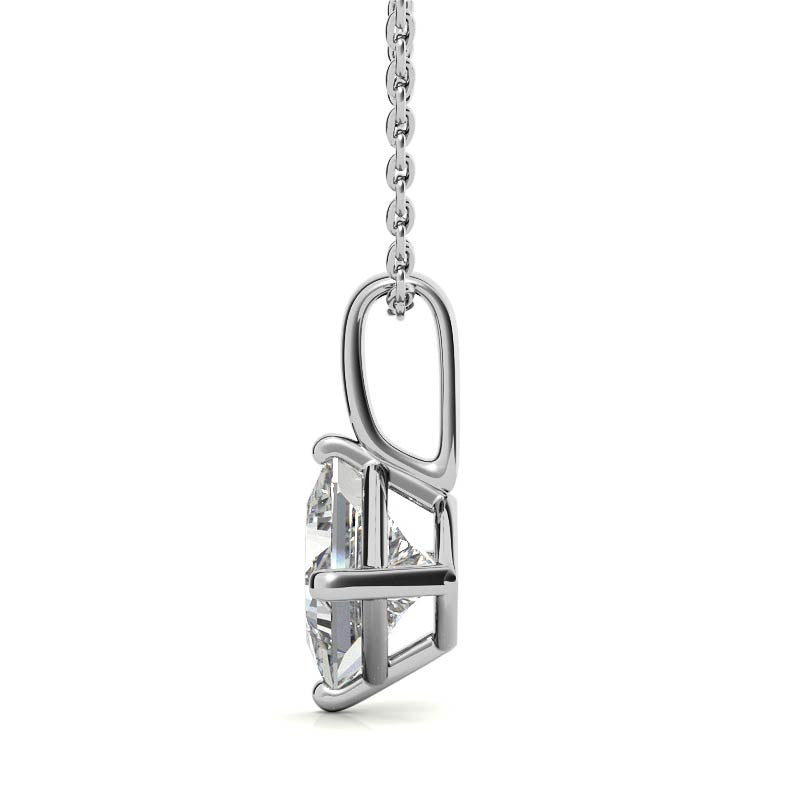 Princess cut Moissanite Solitaire Pendant