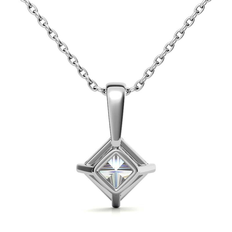 Princess cut Moissanite Solitaire Pendant