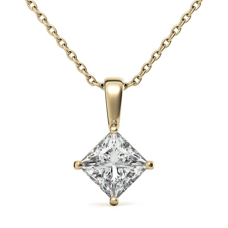 Princess cut Moissanite Solitaire Pendant