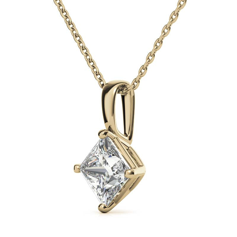 Princess cut Moissanite Solitaire Pendant